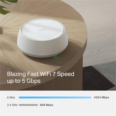 TP-Link Deco BE25 1-pack, BE3600 Mbps, 2× 2.5 Gbps Portlar, AI Destekli Çoklu İşlem Kabiliyeti, 150 Cihaza Kadar Bağlanılabilirlik, VPN, WPA3, Dual-Band Wi-Fi 7 Me - Seçenekler: 1-pack, 3-pack, 2-pack