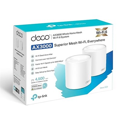 TP-Link Deco X50(2-pack), AX3000 Tüm Ev Mesh WiFi 6 Sistemi
