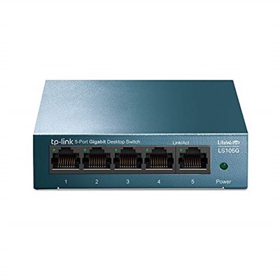 TP-Link LS105G, 5-Port 10/100/1000 Mbps Gigabit Ethernet Switch, 5 Bağlantılı Harici Güç Adaptörü - Seçenekler: PoE ile 5 Bağlantı Noktalı Gigabit...