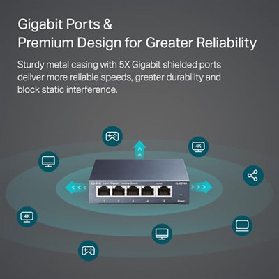 TP-Link TL-SG105, 5-Port 10/100/1000Mbps Gigabit Siwtch