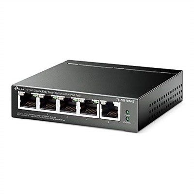 TP-Link TL-SG105PE, 5-Port Gigabit Easy Smart Switch with 4-Port PoE+