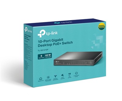TP-Link TL-SG1210P, 10-Port Gigabit Desktop Switch with 8-Port PoE+
