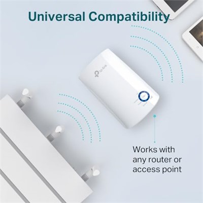 TP-Link TL-WA850RE, N300 Mbps Wi-Fi Menzil Genişletici, 1 Ethernet Bağlantı Noktalı Wi-Fi Güçlendirici/Hotspot, Access Point Modu, Tüm Wi-Fi Yönlendiriciler ile Çalışır