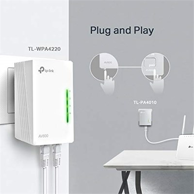 TP-Link TL-WPA4220KIT 300Mbps AV600 Wi-Fi Powerline Extender Başlangıç Kiti, Kablosuz Menzil Genişletici - Seçenekler: 2 parça., Powerline tamamlayıcı adaptör