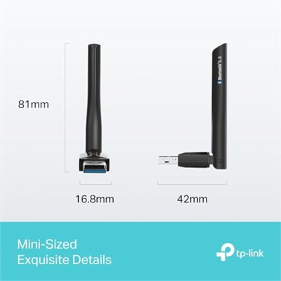 TP-Link UB500 Plus, Ayarlanabilir Harici Antenli, Yüksek Çekim Güçlü Bluetooth 5.4 USB Adaptör