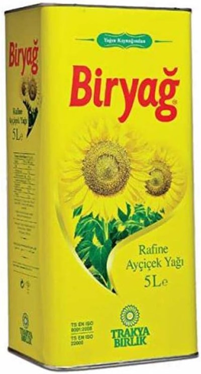 Trakyabirlik Biryağ Rafine Ayçiçek Yağı Teneke 5 lt