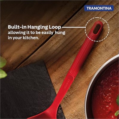 Tramontina Softta Silikon Metal Gövdeli Servis Kepçesi Kırmızı Bpa Içermez | Bpa İçermez