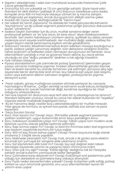 Transformacion Çelik Cezve 400 Ml - Süt Ve Kahve Cezvesi Paslanmaz Çelik, 719644