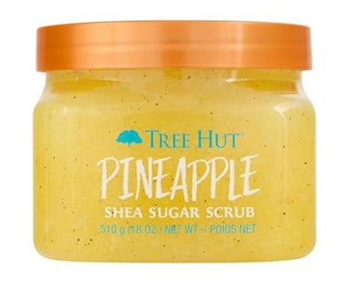 Tree Hut Ananas Shea Şeker Ovma | Peeling Vücut Ovma Yumuşak ve Nemli Bir His için Ölü, Kuru Cildi Temizler | Besleyici Temel Vücut Bakımı | 18 oz.