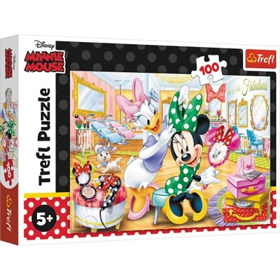 Trefl, Yapboz, Minnie Güzellik Stüdyosunda, Disney Minnie, 100 parça, 5 yaşından büyük çocuklar için
