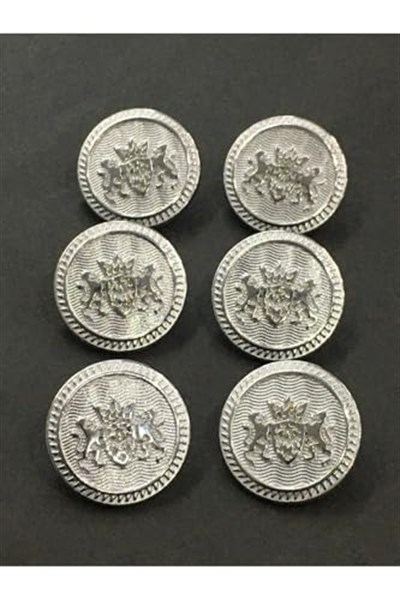 Trençkot Düğmesi 6 Lı Set/Çift Aslan Modeli