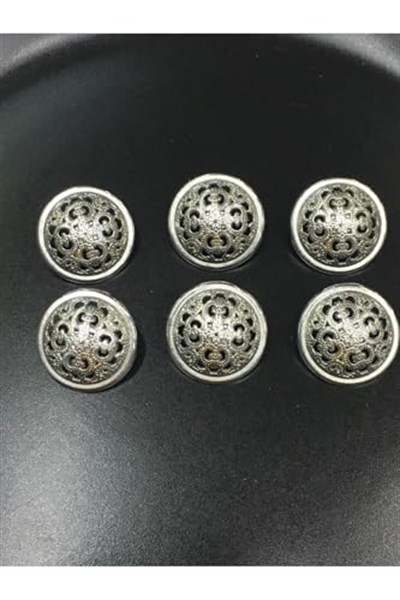 Trençkot Ve Ceket Düğmesi Takımı 6 Lı Set Gümüş