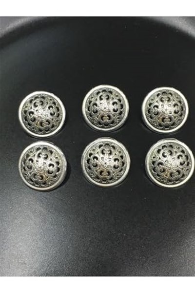 Trençkot Ve Ceket Düğmesi Takımı 6 Lı Set Gümüş