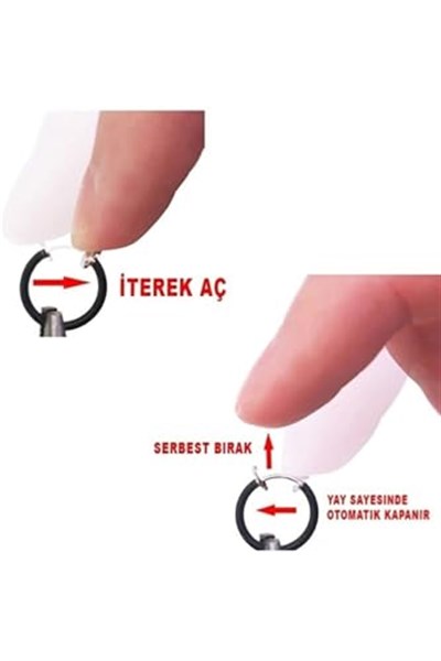 Trend Collection 4 Adet Unisex Cerrahi Çelik Deliksiz Sıkıştırmalı Fake Piercing Küpe Set