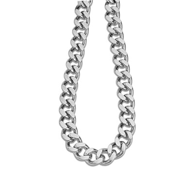 Trend Collection Cuban Gümüş 5mm Paslanmaz Çelik Zincir Erkek Kolye
