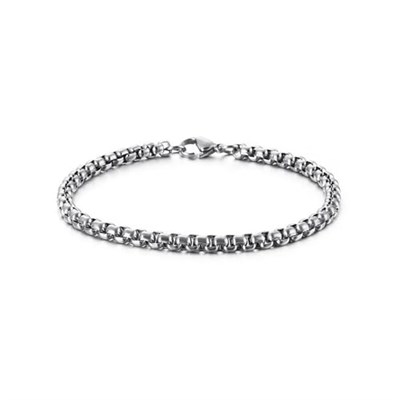 Trend Collection Gümüş Kararmaz Çelik Silver Arnavut Zinciri Örme Model Erkek Bileklik