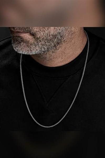 Trend Collection Kararmaz Ince Örme Model Çelik Erkek Kolye Zincir