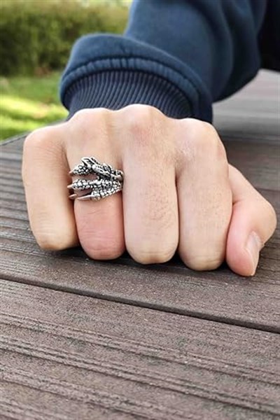 Trend Collection Kartal Pençe Model Gümüş Kaplama Ayarlanabilir Yüzük