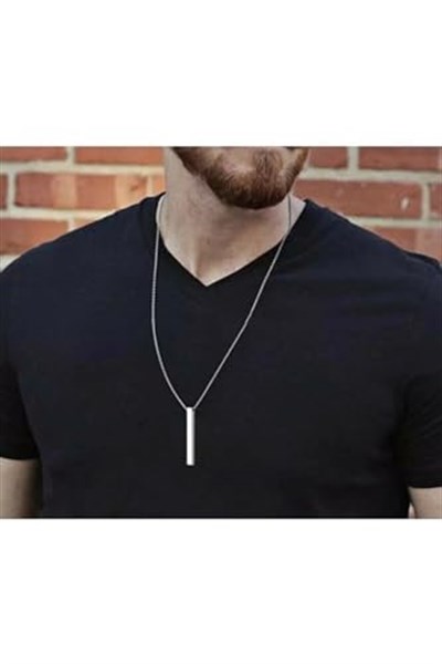 Trend Collection Uzun Dikdörtgen Bar Siyah 2li Murat Boz Kolye Seti 70cm