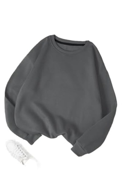 TrendSeninle Kadın Leylak Moru Düz Bisiklet Yaka Sweatshirt