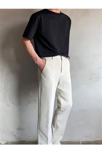 TrendSeninle Siyah Oversize Erkek Düz T-shirt