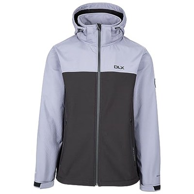 Trespass DLX Erkek Softshell Ceket Fermuarlı Kapüşon Geri Dönüştürülmüş Malzemelerden Yapılmıştır Moyler, fırtına gri, M