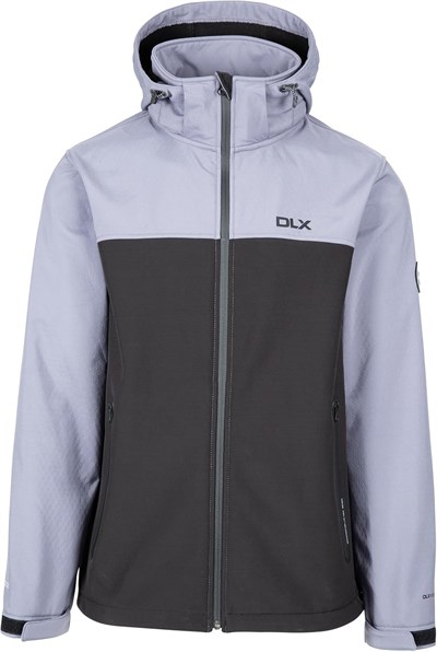 Trespass DLX Erkek Softshell Ceket Fermuarlı Kapüşon Geri Dönüştürülmüş Malzemelerden Yapılmıştır Moyler, fırtına gri, M