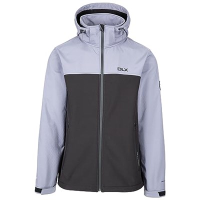 Trespass DLX Erkek Softshell Ceket Fermuarlı Kapüşon Geri Dönüştürülmüş Malzemelerden Yapılmıştır Moyler, fırtına gri, M