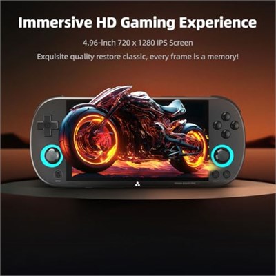 Trimui Smart Pro Oyun Konsolu 4.96-İnç 720x1280 IPS Ekran Dahili 64G TF Kart Video Oyun Konsolları 5000mAh Lityum Pil Çoklu Simülatörleri Destekler Günlük Oyun Konsol - Seçenekler: Gri-64G, 64G--Siyah