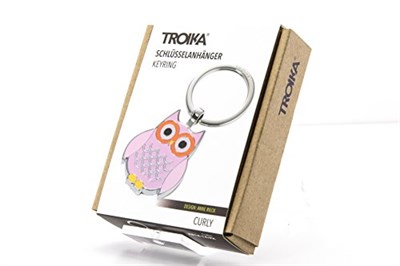 TROIKA CURLY – KR14-14/PK – Anahtarlık – dökme metal/emaye – parlak – krom kaplama – gül – TROIKA-orijinal