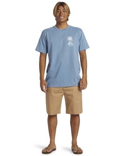 Tropical Breeze Erkek Mavi Günlük Stil T-Shirt AQYZT09562-W12