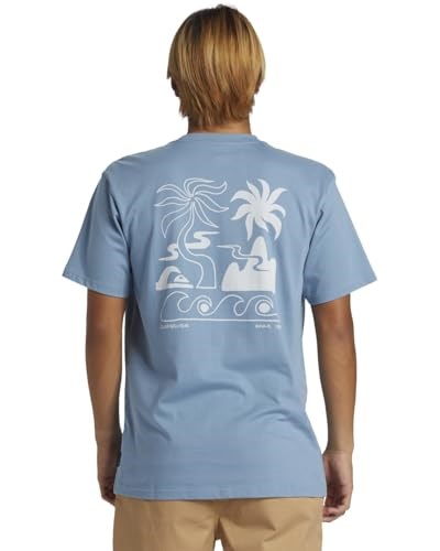 Tropical Breeze Erkek Mavi Günlük Stil T-Shirt AQYZT09562-W12