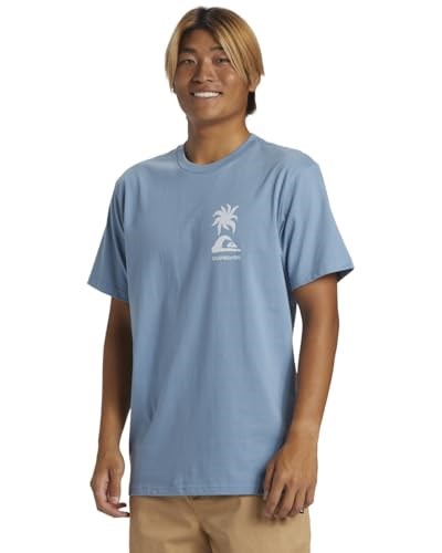 Tropical Breeze Erkek Mavi Günlük Stil T-Shirt AQYZT09562-W12