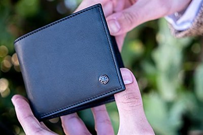 Trusador Treviso Klasik Erkek Cüzdan Hakiki Deri Bozuk Para Cepli Rfid Korumalı Hediye Kutulu,Siyah
