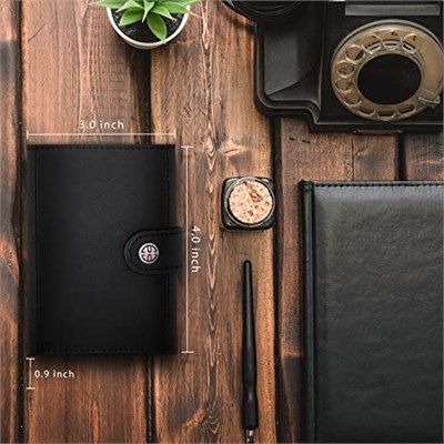 TRUSADOR Venedik Erkek ve Kadın Deri Üç Katlı Cüzdan RFID Engelleme Ön Cep Cüzdan, Siyah, 4.0 x 3.0 x 0.9 inches, Bozuk Para Cepli