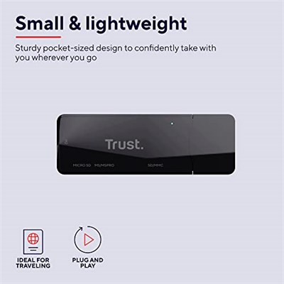 Trust 21935 Nanga Yüksek Hızlı Kart Okuyucu Usb 3.1, Siyah - Seçenekler: 3.0 kart okuyucu, 2.0 kart okuyucu
