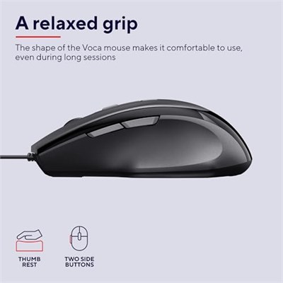 Trust 23650 Voca Kablolu Mouse-Siyah