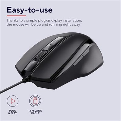 Trust 23650 Voca Kablolu Mouse-Siyah