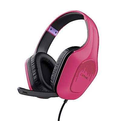Trust Gaming GXT 415P Zirox Hafif Oyun Kulaklığı, 50 mm Sürücülü PC için, Xbox, PS4, PS5, Anahtar, Mobil, 3,5 mm Ses Jakı, 2 m Kablo, Kulak Üstü Mikrofonlu Kulaklık, Pembe