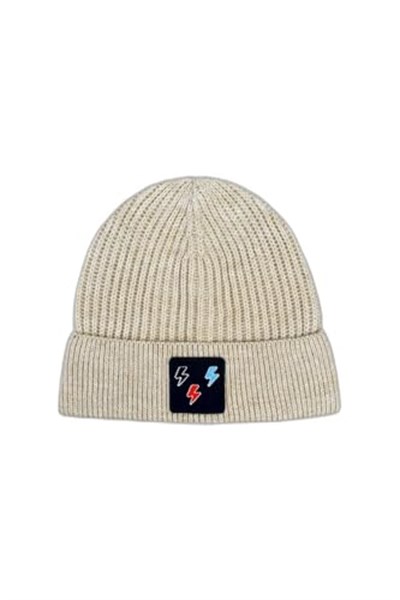 TSC HOUSE Unisex 22WCBE489U Lightning Nakışlı Bere, Ekru, Tek Beden