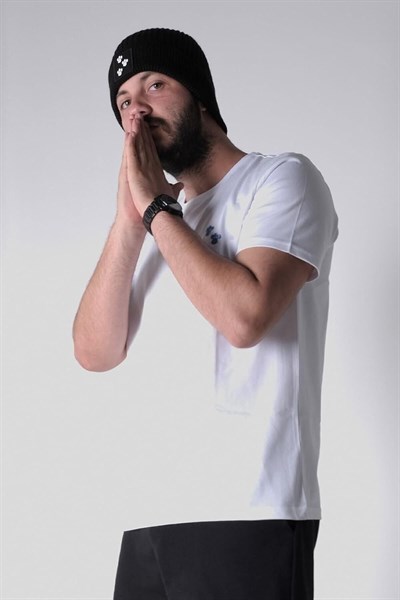 TSC HOUSE Unisex 22WCBE492U Foot Steps Nakışlı Bere, Siyah, Tek Beden