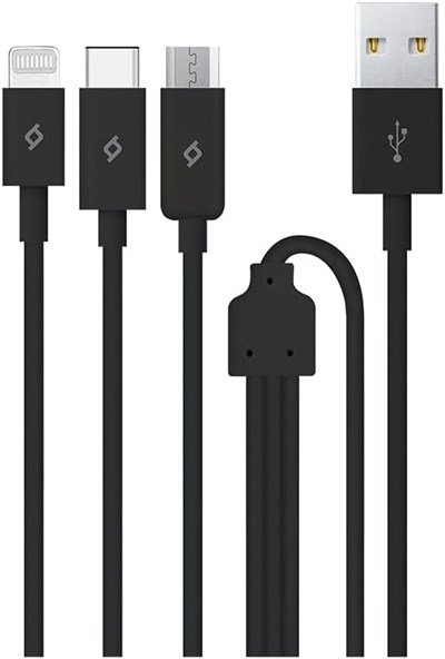 ttec Trio Şarj Kablosu Type-C-Lightning-Micro USB - Beyaz (2DK7521)