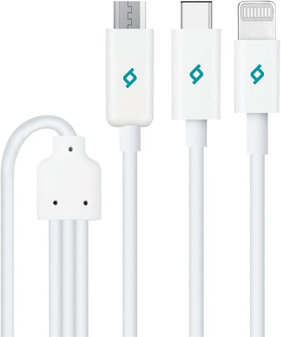 ttec Trio Şarj Kablosu Type-C-Lightning-Micro USB - Beyaz (2DK7521)