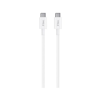 ttec USB-C - USB-C 120cm 60W PD/QC Hızlı Şarj/Data Kablosu Beyaz