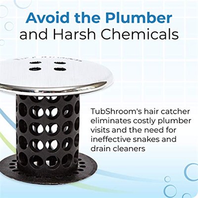 TubShroom Küvet gider süzgeci, kombo paket, silikon tıkaçlı, siyah krom – banyo gider için gider koruyucu ve saç tutucu, 3,8 cm – 4,4 cm küvet ve duş gideri için uygundur