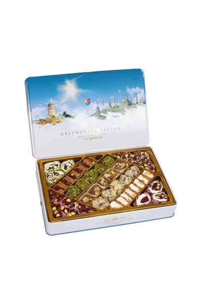 Tuğba Kuruyemiş Geleneksel Tatlar Metal Kutu Lokum 540gr (turkish Delight)