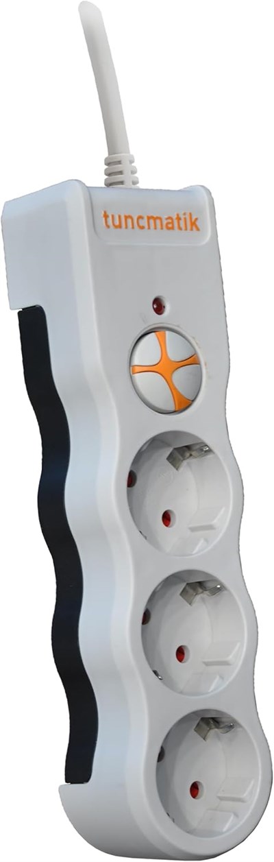 TUNCMATIK TSK19009 POWERSURGE 3-SURGE PROTECTION PLUG-1050 JOULE-WITH CABLE BEYAZ