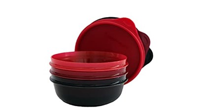 Tupperware 3lü Set Buzdolabı Hit-Geçit Töreni 300 ml Siyah Kırmızı Koyu Kırmızı Küçük Hitparade Mini Panorama
