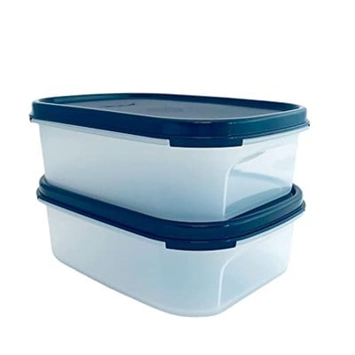 Tupperware İsviçre Seti 2 x 850 ml Siyah Kare Kompakt Konteyner Saklama Modüler Konteyner Taze Döngü Kuru Saklama Kabı