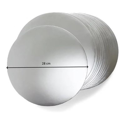 Turta Mendili/Pasta Altlığı Gümüş Yuvarlak 28 cm 10 adet